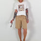 T-Shirt mit Front Comic-Print - weiss-braun