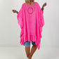 Tunic/Dress with crocheted back - neon pink