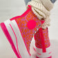 High sneaker model "Cat Boost" - leo-neon pink