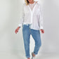 Bluse mit Spitzentop - weiss