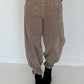 Cord-Pumphose mit Gürtel - taupe