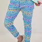 Hose mit Leo Print - blau-mehrfarbig