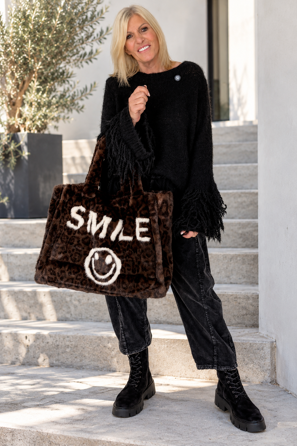 Fur Bag Smile - leo-mocha