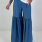 Wide Ruffle Jeans - Dark Blue