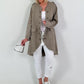 Oversized Leinen Military Blazer - taupe