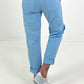 Trousers with mesh insert - light blue