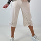 Hose mit Druckknöpfen Details - beige
