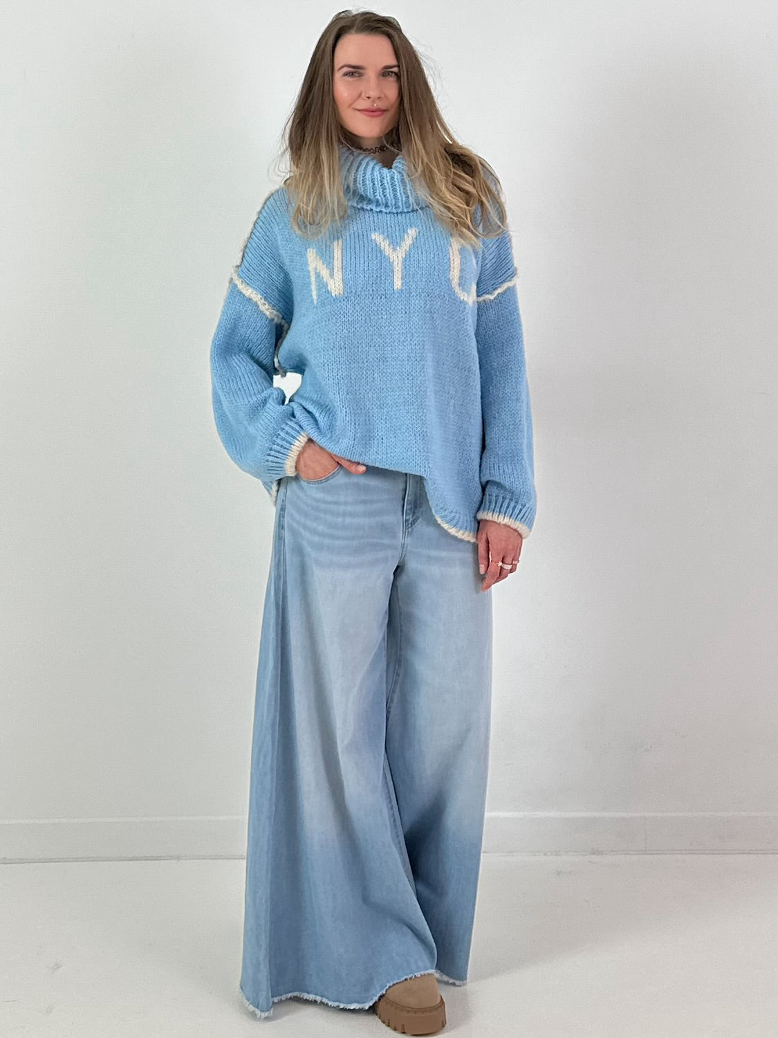 Trui model "Cozy City Chic" - blauw