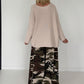 Soft oversized crew neck sweater - beige