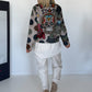 Biker Jacke Rockstar - oliv-beige-mehrfarbig
