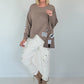 Sweater mit asymmetrischem Schnitt und Patches - taupe
