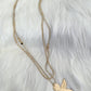 Necklace with angel pendant - beige-gold