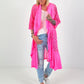Lace coat in a material mix - neon pink