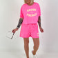 Two-piece set Amour - neon pink
