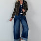 Leopard print denim jacket - multicolored