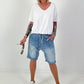 Short denim baggy shorts