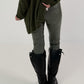 Vegane Lederhose mit Patch - oliv