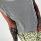 Ribbed Glitter Leopard Top - Gray