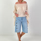 Tunic with side ruffles - beige