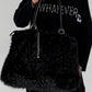 Felltasche mit funkelnden Details - schwarz