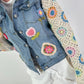 Denim jacket with crocheted sleeves - denim
