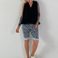 Ballon Blusen Top mit V-Neck - schwarz