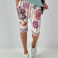 Korte Baggy met strepen en skull-print - salie-roze-multicolor
