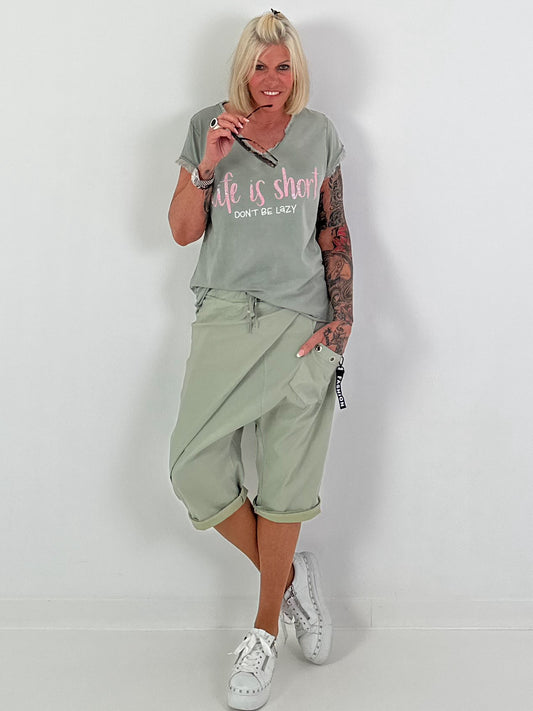 T-shirt Life Is Short - kaki