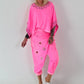 Poncho Shirt mit Leo Print - neonpink