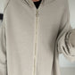 Oversized Long-Sweatjacke im Used-Look - beige