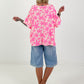 Sweatshirt with floral pattern - pink-neon pink
