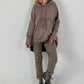 Casual Long Hoodie with Thumb Hole - taupe
