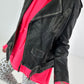 Stylish biker jacket in leather look - black