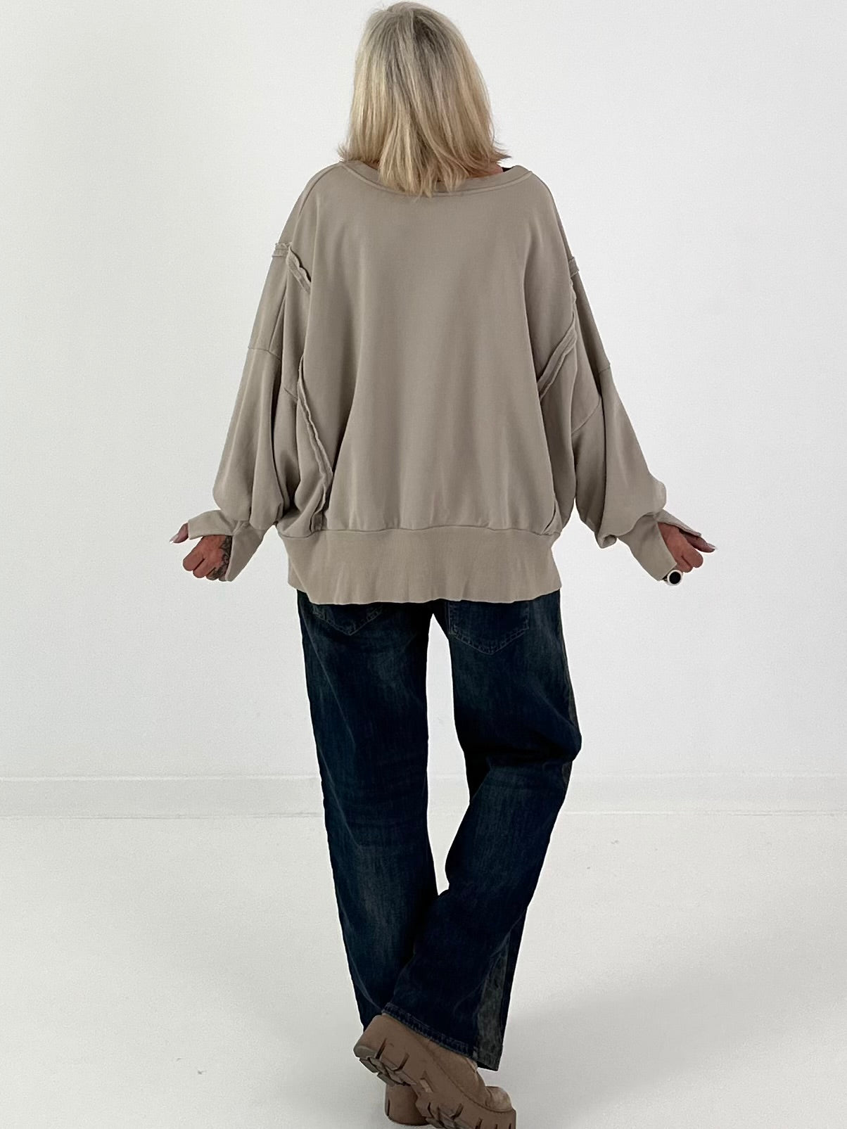 Sweatshirt mit happy Print - mude