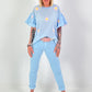 Blusenshirt mit "Puff-Ärmeln" - hellblau