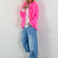 Linen Blazer - neon pink