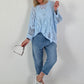 Häkelpullover mit Muster - hellblau