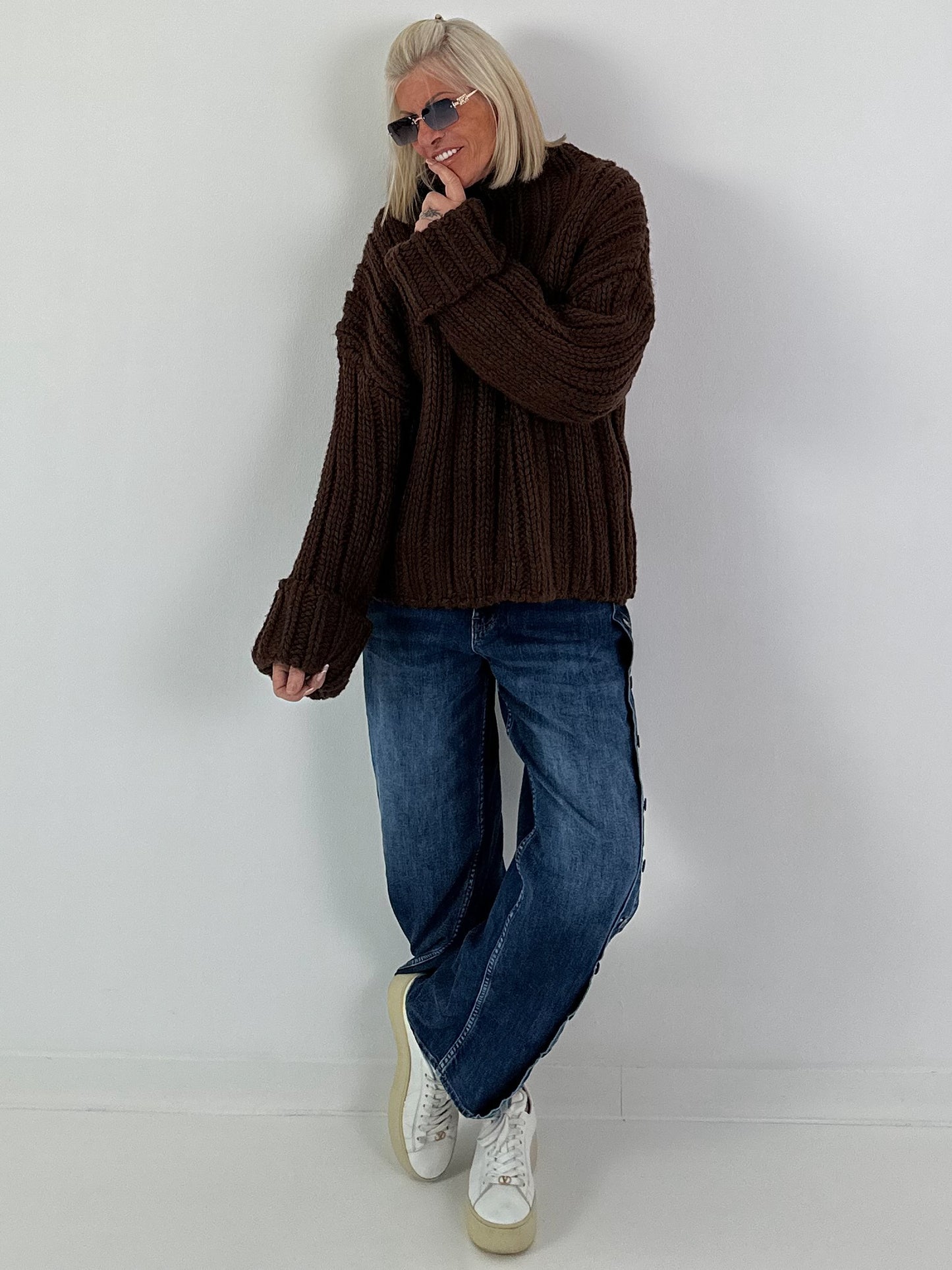 Chunky knit sweater - mocha