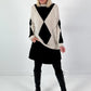 Sweater model "Geometric Glow" - beige-black