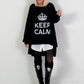 Oversized shirt model "KEEP CALM" - black