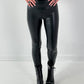 Leather-look leggings, model "Matte Move" - ​​black