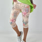 Capri Hose Allover-Print mit floralen Elementen - beige-mehrfarbig