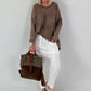 Oversized Shirt stone washed - coffee ( lieferbar ab ca. 15.07.26)
