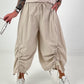 Balloon trousers with gathering seams - beige