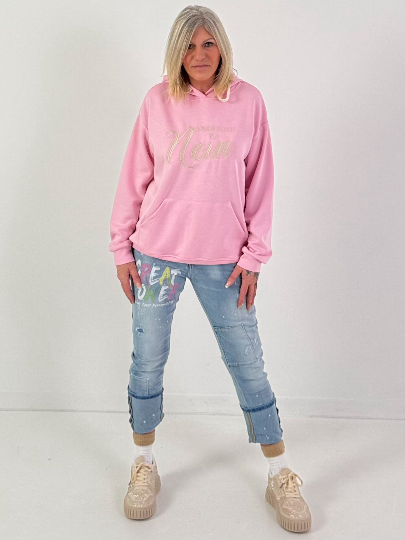 Hoodie Modell "Bevor du fragst...NEIN!" - rosa