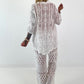 Ibiza Bluse mit aufwendigen Details - weiss