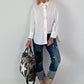 Bluse mit 3D-Blüten - weiss