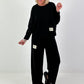 Zweiteiler mit Statement Patch - schwarz