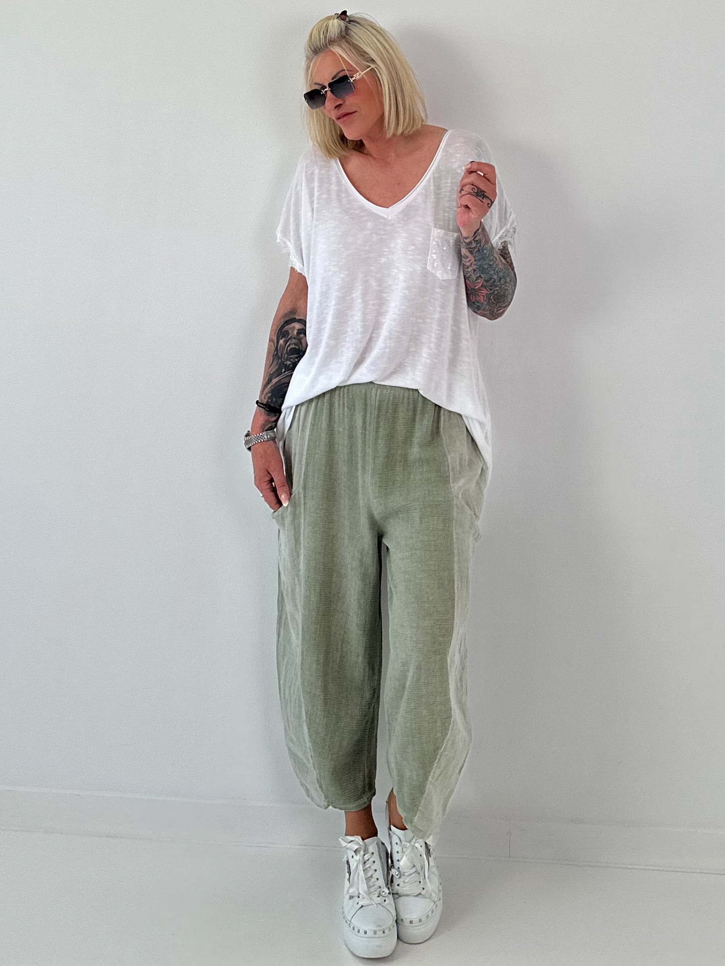 Fine knit shirt Mouse - beige