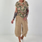 Camouflage shirt with lace inserts - khaki multi-coloured
